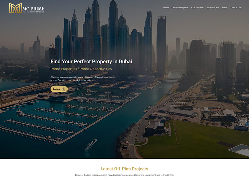 Premium Real Estate Landing Page Design Dubai - Lead Generation