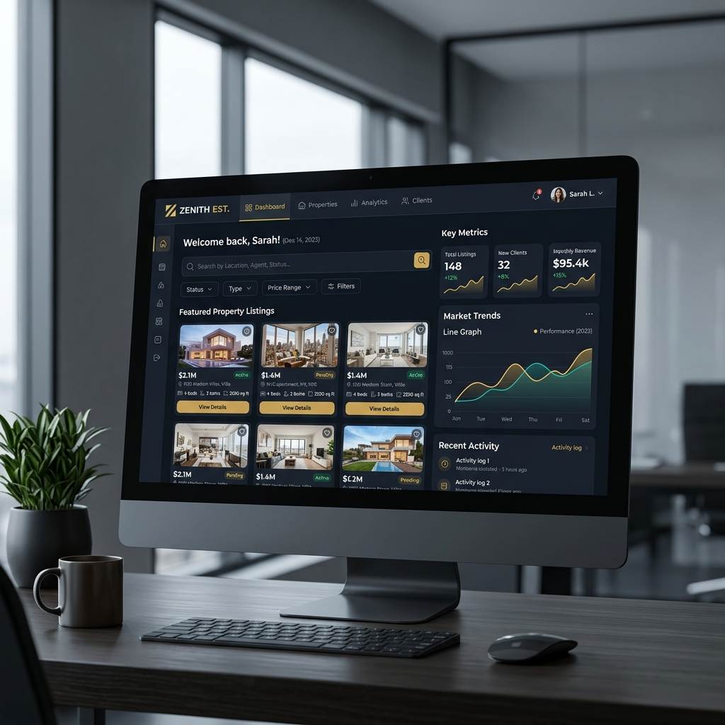 A property website open on a desktop screen