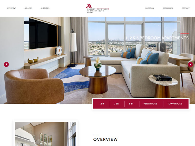Marriott Residences website designed by BROWSER in Dubai