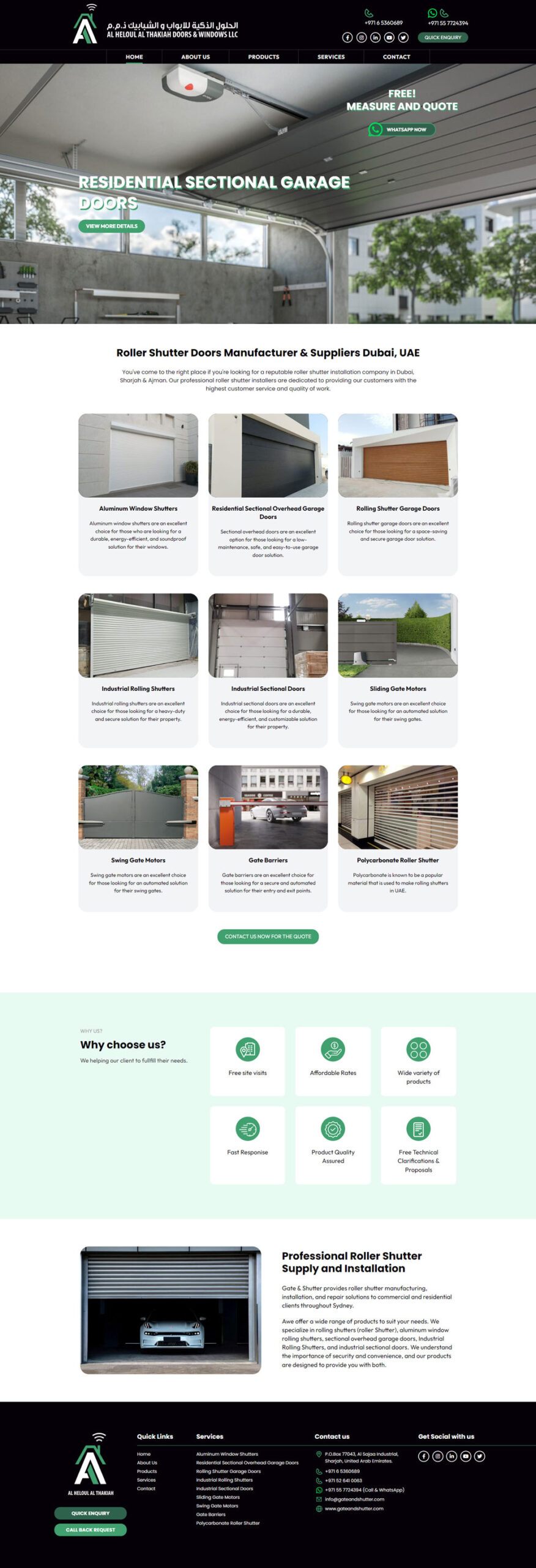 Al Heloul Gate & Shutter Website, screen 1
