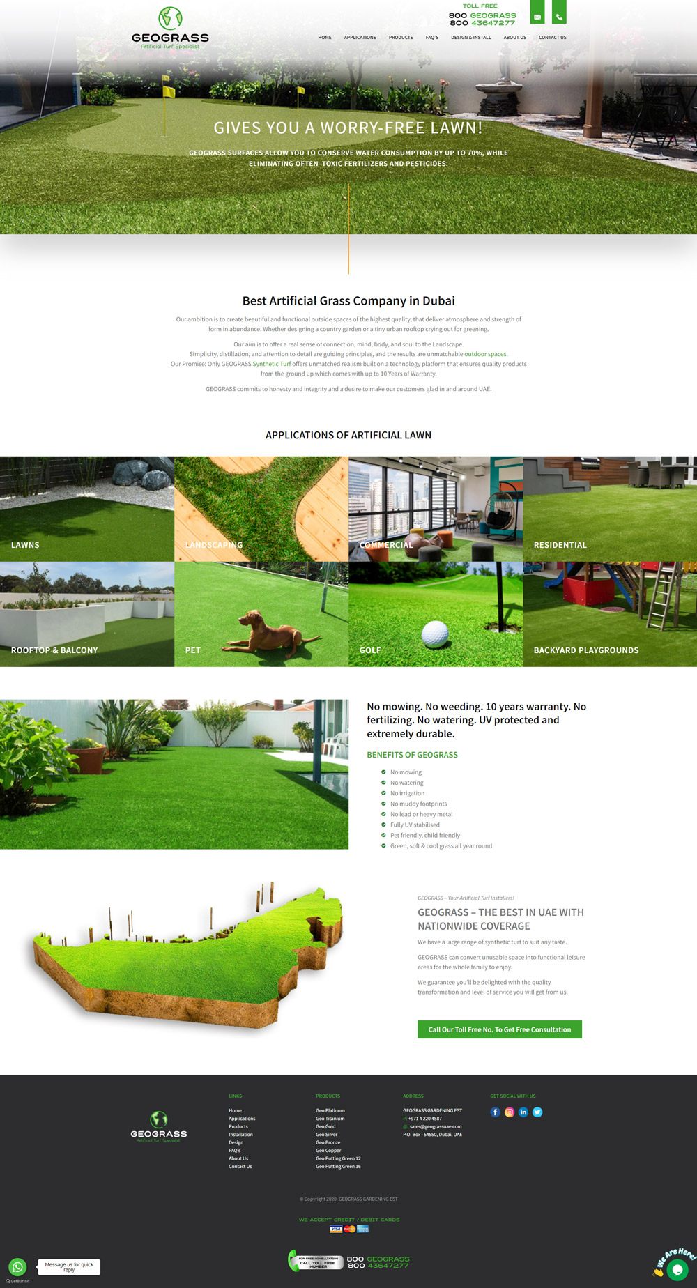 Geograss Website Design, screen 1