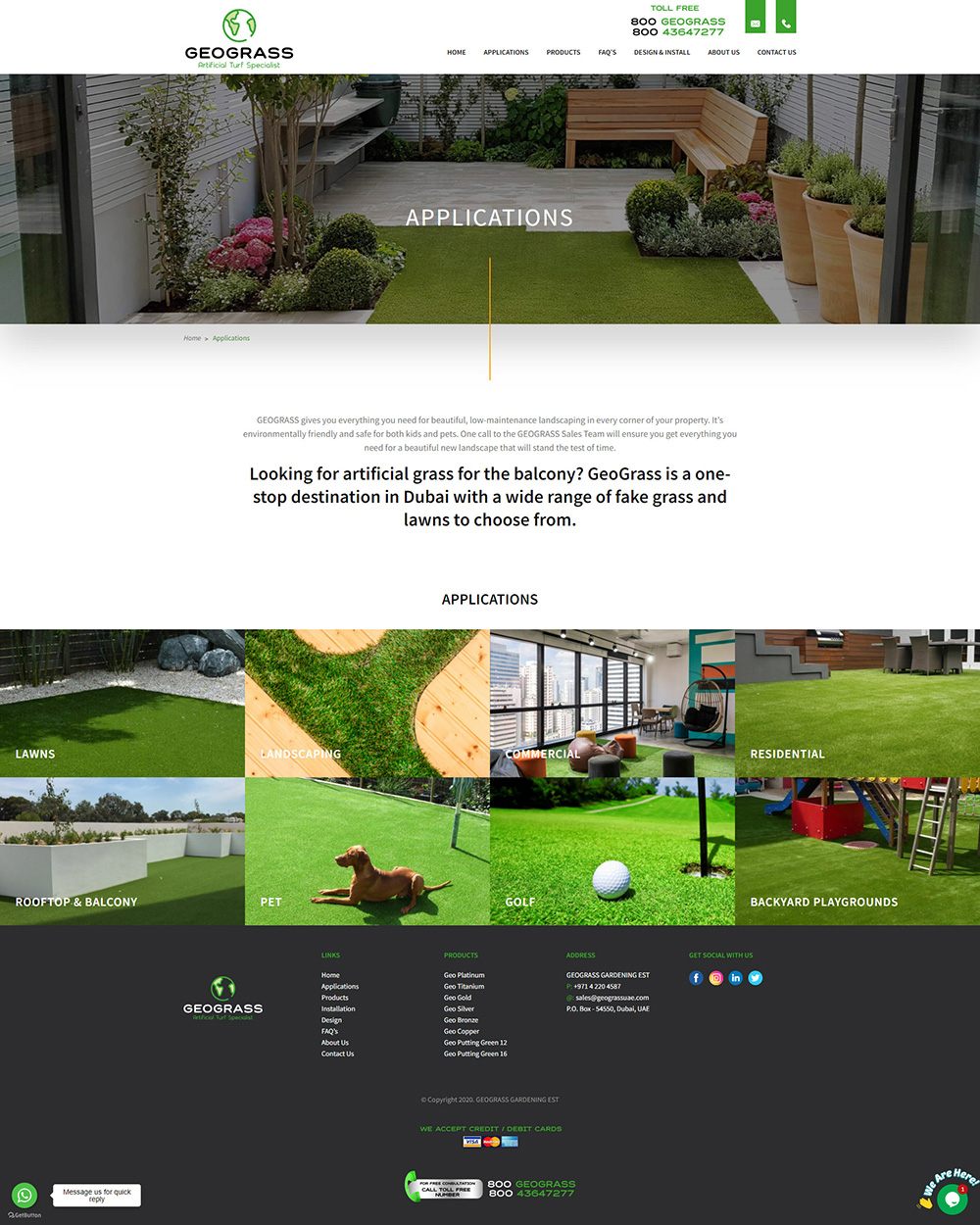 Geograss Website Design, screen 2