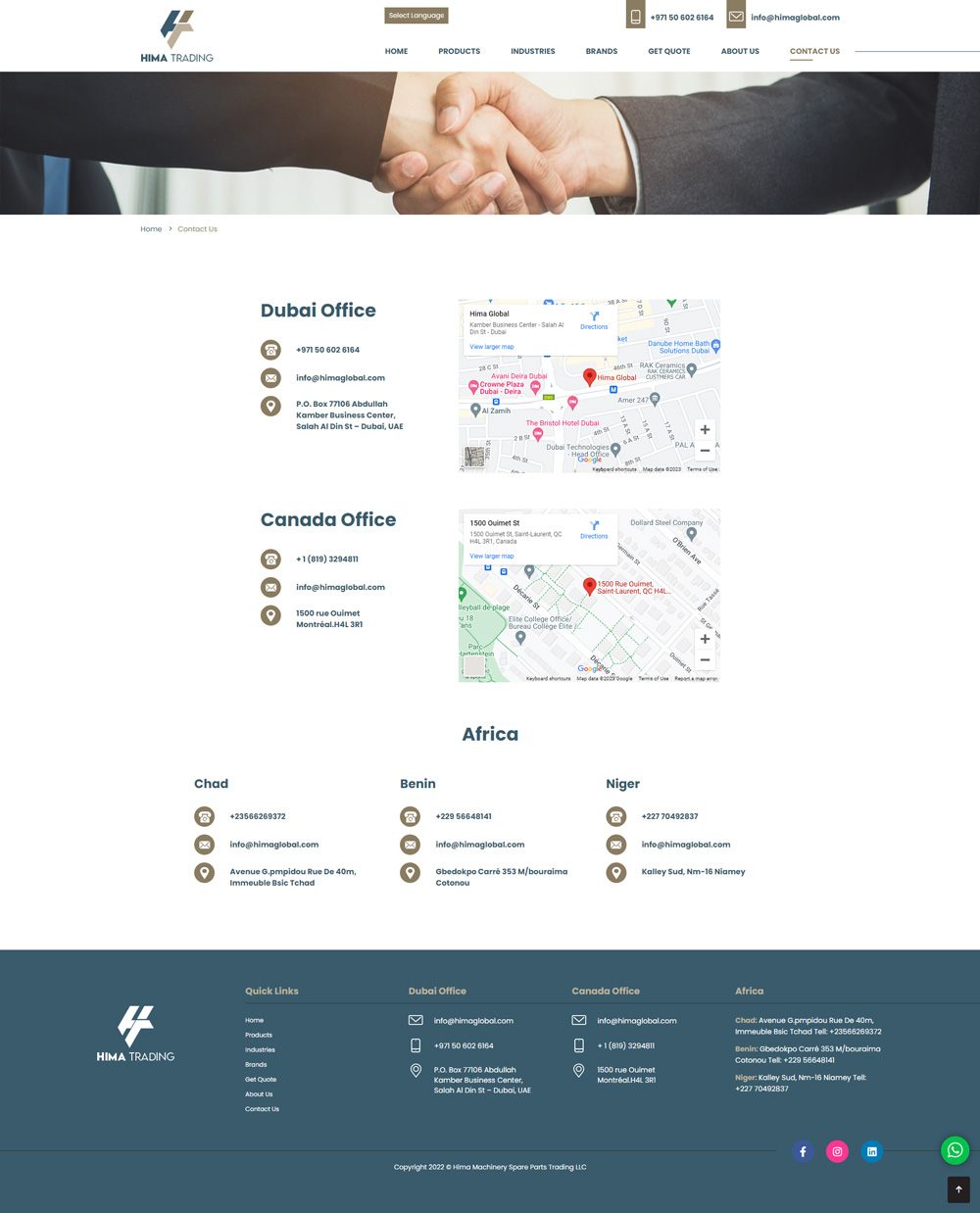 Hima Trading Website, screen 4