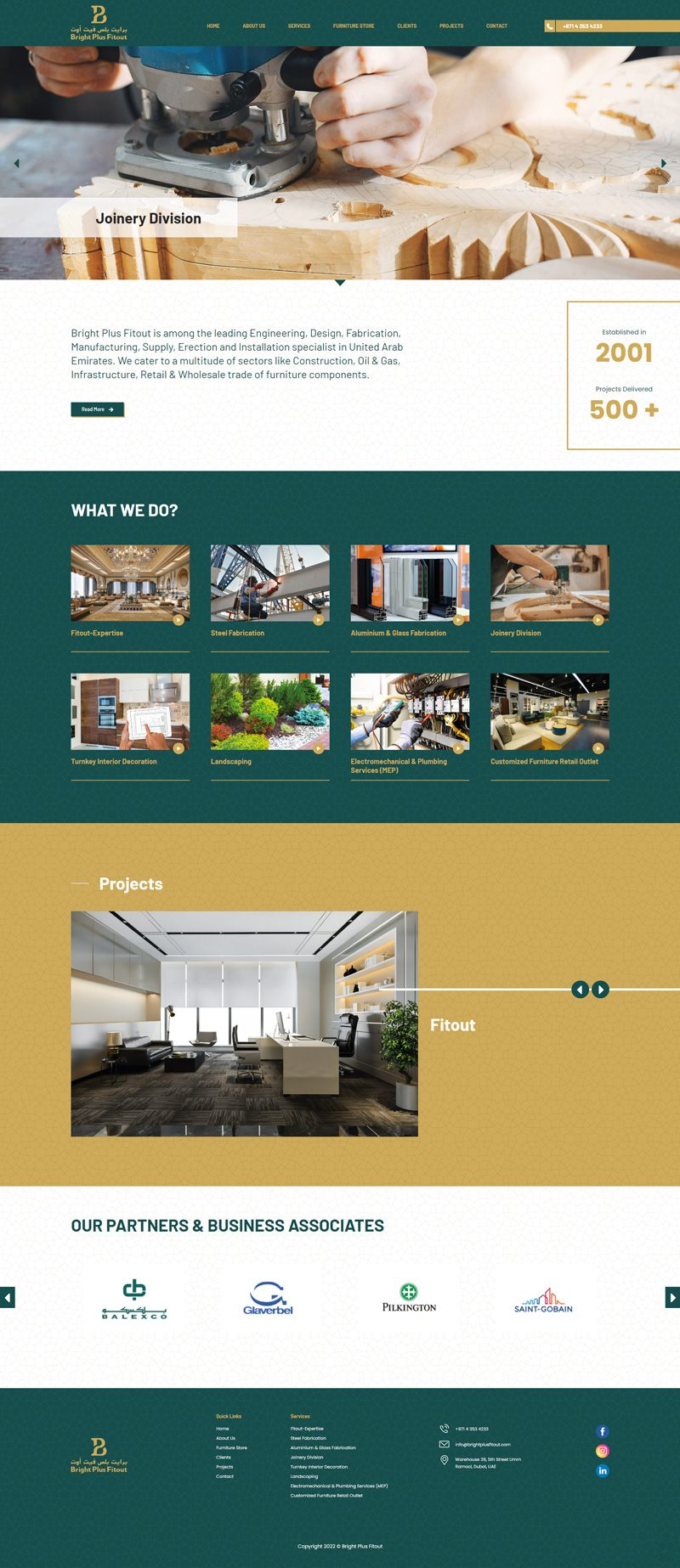 Bright Plus Interior Design Website, screen 1