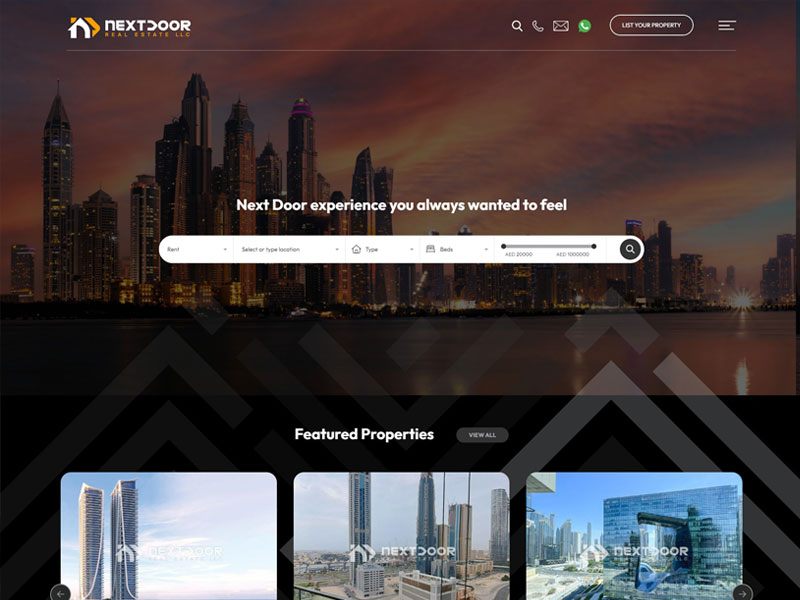 Next Door Real Estate Website by BROWSER