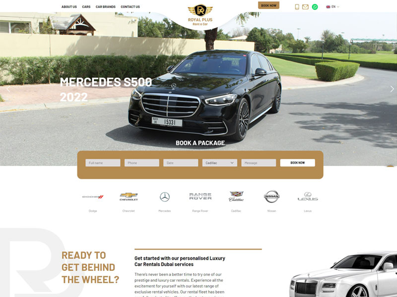 Royal Plus Cars Website — designed by BROWSER