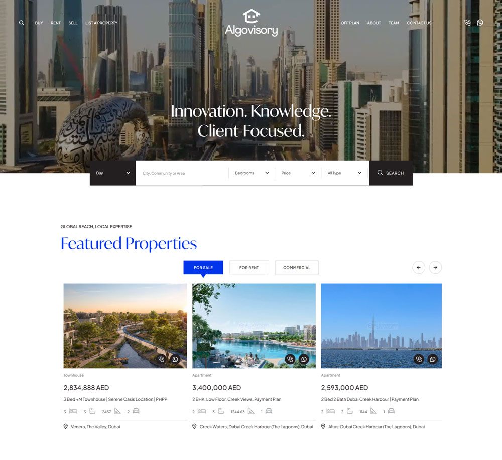 Best real estate web design Abu Dhabi