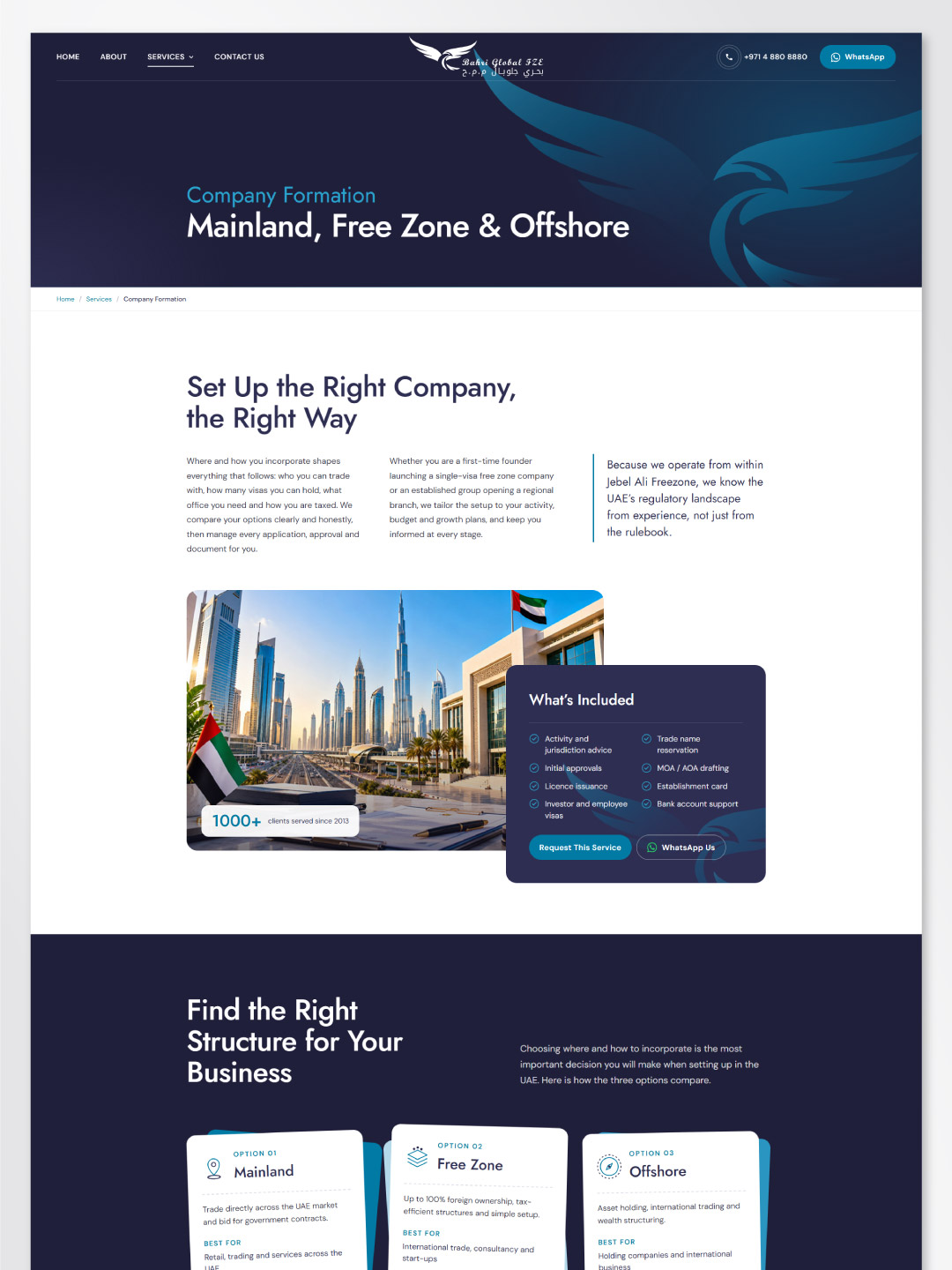 Bahri Global FZE company formation service page