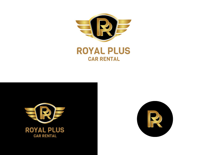 Royal Plus Car Rental logo design in Dubai